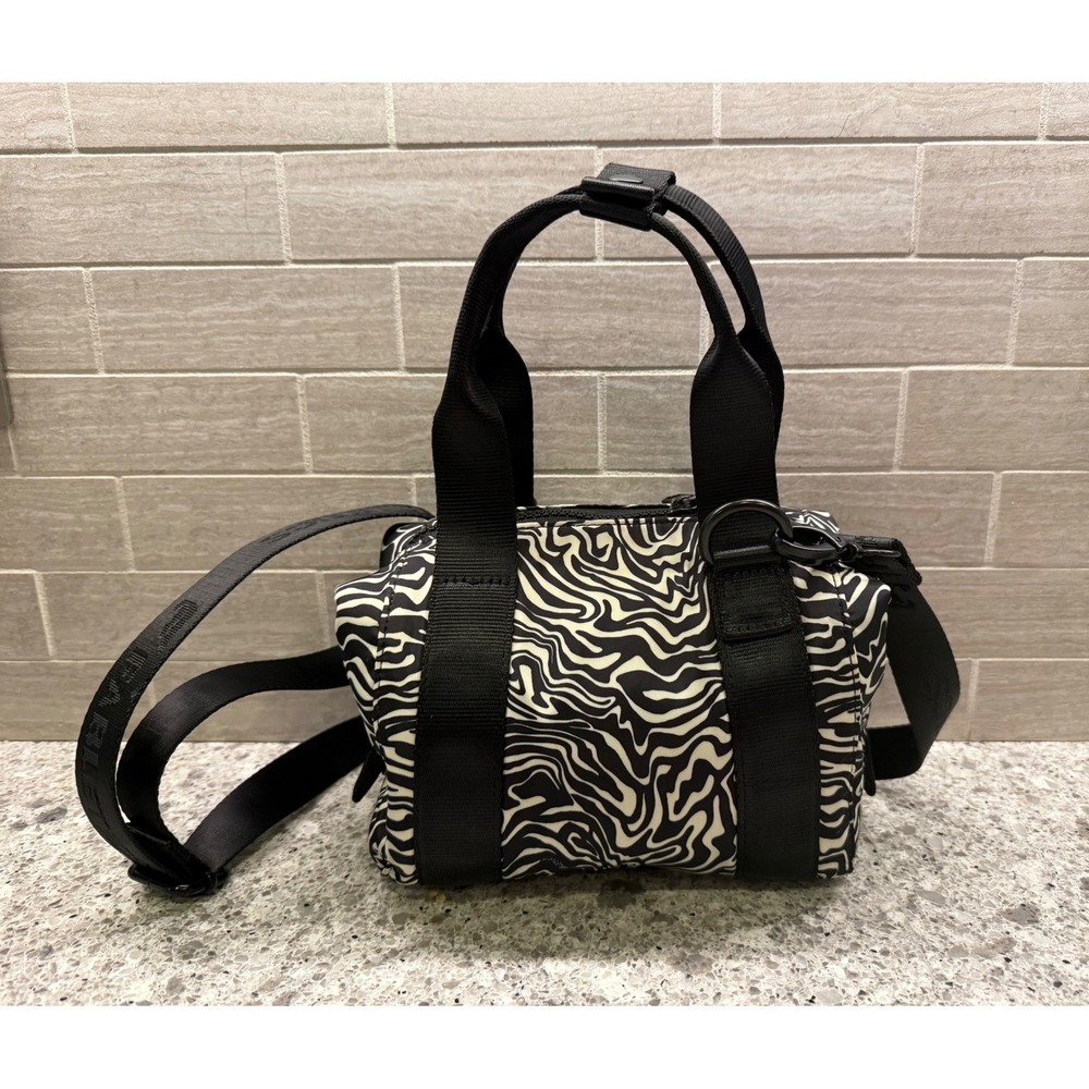 Fabletics Black/White Compact Zebra Print Mini Grip Duffle Bag/Purse/Gym Bag - Picture 5 of 10